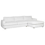 Armen Living - Reid 123" Left or Right Arm Facing Sectional Sofa, Right Arm Facing - Introducing the Reid Rectangular Sectional Sofa, a stunning blend of comfort, durability, and contemporary style. Upholstered in a soft-touch, high-performance fabric blend of polyester and rayon, it's available in two versatile color options: a chic Speckled Stone or a crisp, clean Snow Fleck. The generously sized rectangular seat comfortably accommodates up to three people, perfect for lounging, reading, or movie nights with friends and family.