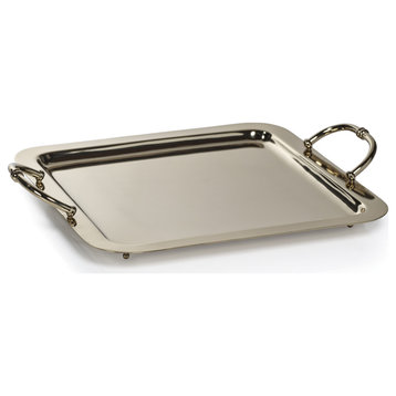 Manetta Polished Gold Steel and Brass Tray, Medium