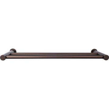 Top Knobs HOP7 Hopewell Bath 18 Inch Double Towel Bar - Oil Rubbed Bronze