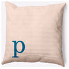 20" x 20" Modern Monogram Indoor/Outdoor Polyester Throw Pillow, Autumn Blue