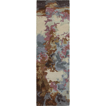 Oriental Weavers Galaxy Collection Blue/ Brown Abstract Indoor Area Rug 2'6"X8'