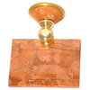 Soap Dish With Rosso Verona Marble Accents, Matt Gold