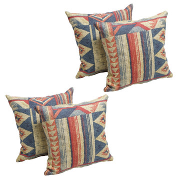 17" Tapestry Throw Pillows With Inserts, Set of 4, Taos
