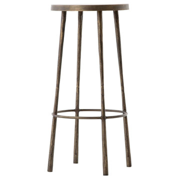 Four Hands Westwood Stool, Antique Brass, 30"