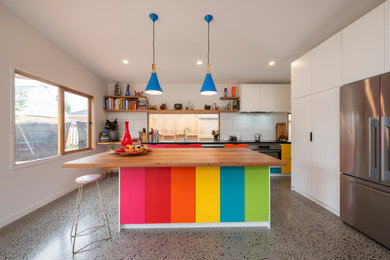 This is an example of an eclectic kitchen in Melbourne.