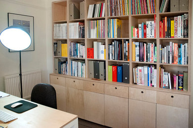 This is an example of a midcentury home office in London.