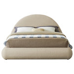 Meridian Furniture - Rudy Beige Teddy Fabric Full Bed, Beige, Queen - Lend your bedroom a modern feel with this queen-size Rudy teddy fabric bed. A rounded headboard instantly draws the eye and grabs attention while the stacked design provides a contemporary feel to this lovely bedroom essential. The soft beige color blends seamlessly with your existing furniture, and a frame constructed from premium materials gives the bed durability, so it lasts for long-term use in your bedroom sanctuary.