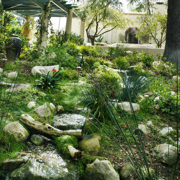 Stream With Bubbling Urn Fountains