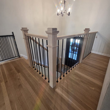 Modern Indoor Metal & Wood Railing Upgrade