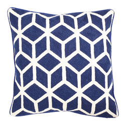 Cubed Pillow Cover, Indigo - Pillowcases And Shams