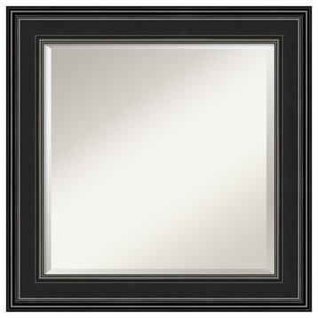 Ridge Black Beveled Bathroom Wall Mirror - 25.5 x 25.5 in.