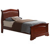 Louis Philippe Upholstered Twin Panel Bed, Cherry