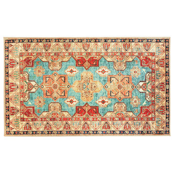 My Magic Carpet Ottoman Turquoise Rug, 3'x5'