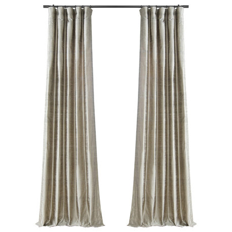 Cashmere Textured Dupioni Silk Curtain Single Panel, 50"x96"