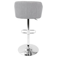 LumiSource Daniella Adjustable Height Barstool, Light Gray
