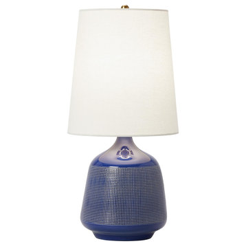 Ornella Casual 1-Light Indoor Small Table Lamp, Blue Celadon