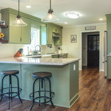green cabinets