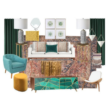Boho/Mid-Century Living Room