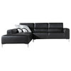 1063 Black Leatherette L Shaped Sectional Sofa