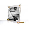 7"x9" Double Panel Table Top Acrylic Frame For 5"x7" Art, Gold Hardware