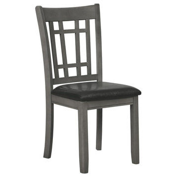 Pemberly Row Padded Wood Dining Side Chairs Espresso and Medium Gray