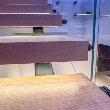 Project #126 | Contemporary Staircases with Integrated LEDs & Glass Railing