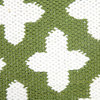 Modern Swiss Cross Woven Geometric Throw Pillow, Green/White