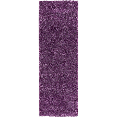 Solid/Striped Carrie 2'2"x6'7" Runner Lilac Area Rug