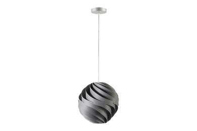 luján + sicilia TWISTER 27 opaque grey pendant lamp
