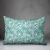 Tropical Leaves Teal 14x20 Pillow