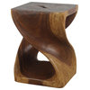 Haussmann® Original Wood Twist Stool 14 X 14 X 20 In High Walnut Oil