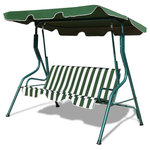 Costway - Costway 3 Seats Patio Canopy Steel Frame Swing Glider Hammock Cushioned Green - Our three Seats Swing Chair Will Be A Excellent Addition To Any Outdoor Living Space, Such As Garden, Yard, Balcony And Pool Side. This Swing Chair Provides three Comfortable Seats And You Can Enjoy The Outdoor Beautiful Scenery With Your Partner. With A Top Canopy, This Item Can Protect You From Ultraviolet Ray And Drizzle. Steel Frame Is Solid And Durable, You Can Enjoy Using This Swing Chair For A Long Time. Seat And Back Cushion Can Add The Comfort When You Seating On It. Do Not Hesitate To Buy One To Enjoy Your Outdoor Scenery