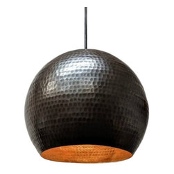 SoLuna Copper - Copper Globe Pendant Light in Dark Smoke - Pendant Lighting