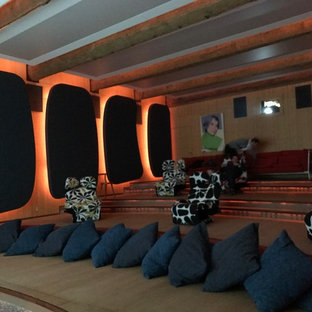 Example of a large coastal home theater design in Marseille