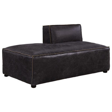 ACME Furniture Birdie Leather Upholstered Modular Chaise Lounge in Antique Slate