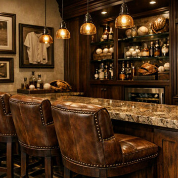 Custom Baseball Themed Home Bar