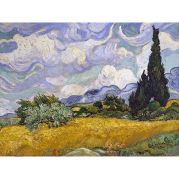 Tile Mural Wheat Field With Cypresses By Vincent Van Gogh  Ceramic, Matte