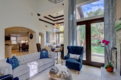 Transitional living room photo in San Diego