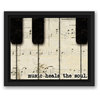 Piano Keys And Music Canvas Wall Art, 10"x8", Framed