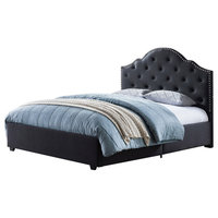 Gentry Fully-Upholstered Button-Tufted Queen-Size Bed Frame