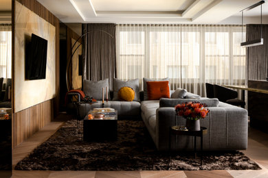 Inspiration for a contemporary living room remodel in Philadelphia