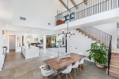 Inspiration for a contemporary concrete floor family room remodel in San Diego