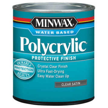 Minwax® 63333 Water Based Polycrylic® Protective Finish, 1 Qt, Clear Satin