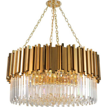 Gio 32" Crystal Chandelier, Gold