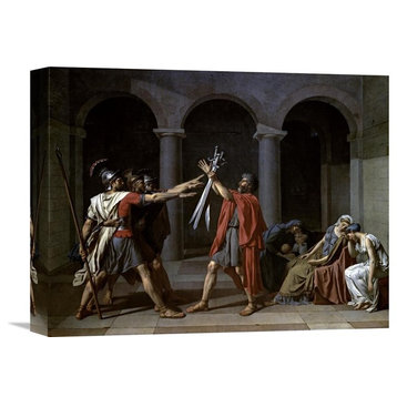 "Oath of The Horatii" Stretched Canvas Giclee by Jacques-Louis David, 16"x12"