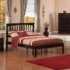 Leo & Lacey Farmhouse Solid Wood Full Platform Bed with USB Charger in Espresso