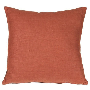 Pillow Decor - Tuscany Linen 17 x 17 Throw Pillows, Sienna