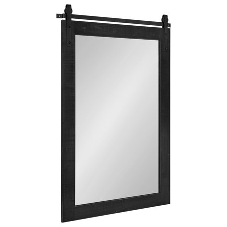 Cates Rustic Wall Mirror, Black 24x38