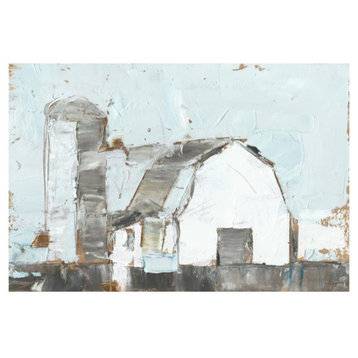 "Barn and Silo II" Painting Print, Wrapped Canvas, 45"x30"
