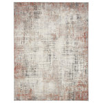 Nourison - Calvin Klein CK022 Infinity 7'10" x 9'10" Rust Multicolor Modern Indoor Area Rug - Casual elegance. The wispy clouds of color and cross-hatched linear pattern of this abstract rug from the Calvin Klein Infinity collection adds depth to any space. This multicolored, rust red, grey and blue rug is machine-made for lasting style in softly textured, easy-clean fibers.